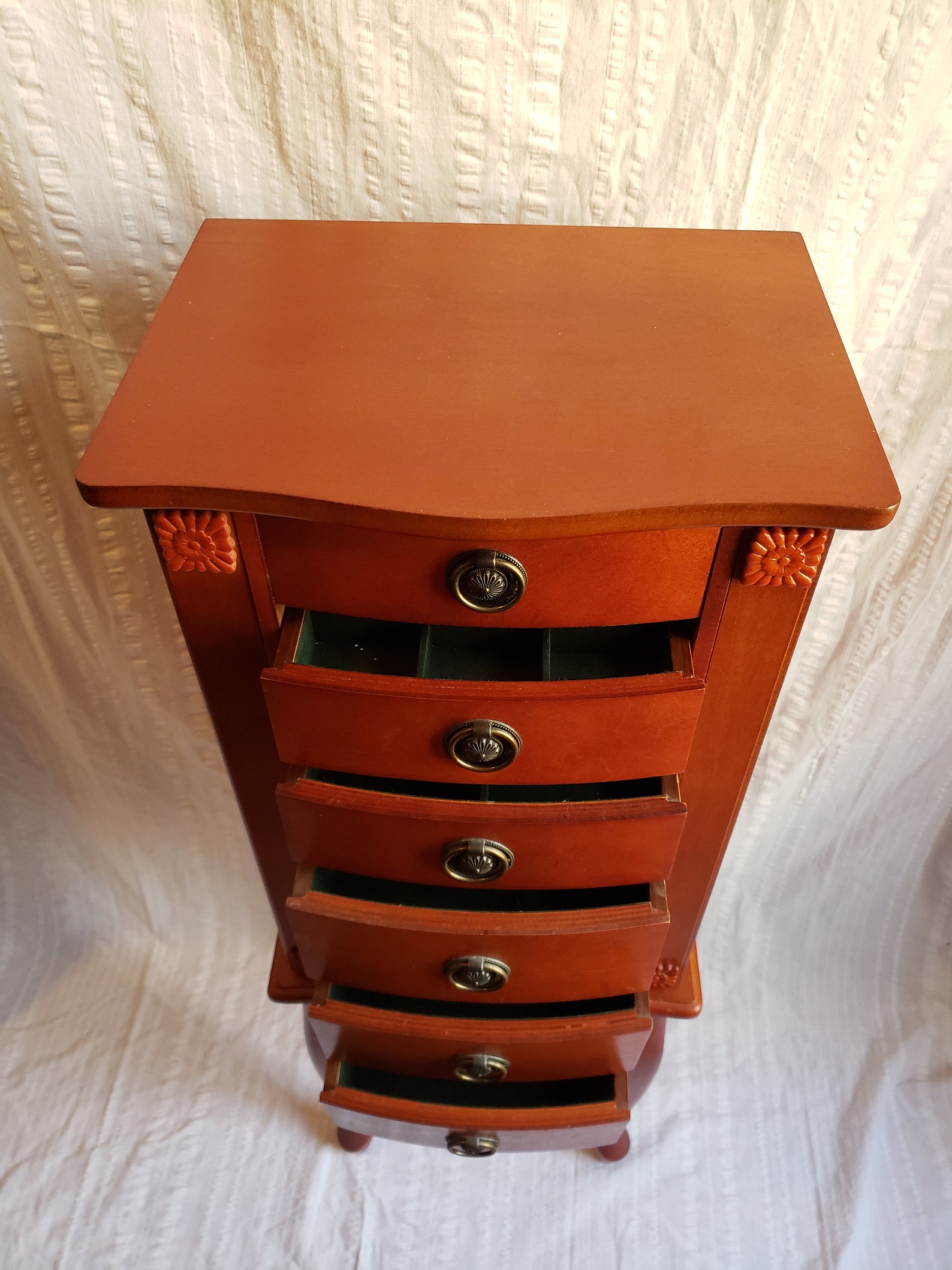 Wooden Standalone Jewelry Armoire With Drawers Cubbies Etsy