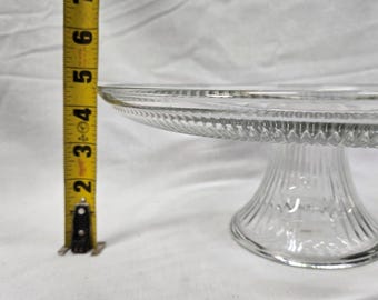 Clear Cake Stand Pedestal - Decorative Cake Stand Display - Round Appetizer and Cake Display Tray