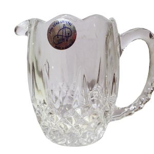Vintage Cut Crystal Pitcher in Excellent Condition - Action - Made in Yugoslavia - 24% Lead Crystal - Mother&#39;s Day Gift - Crystal Gift