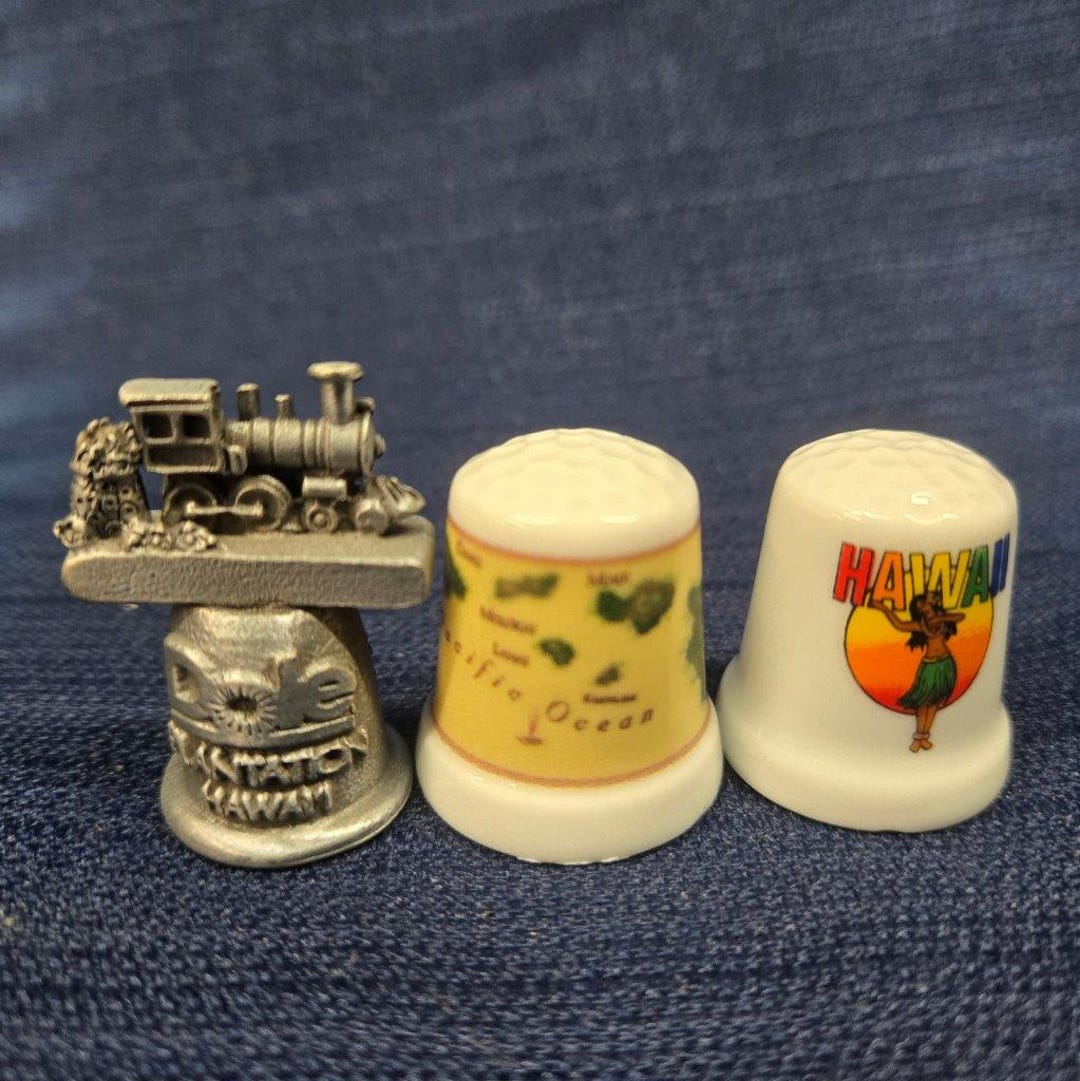 Vintage Set of 3 Collectible Hawaii Thimbles – Dole Plantation