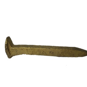 Railroad Spike - Vintage Spike - Golden Railroad Spike - Collectible Railroad Spike - Large Nail - Conductor Gift - Gift for Train Collector