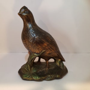 Ceramiczna figurka ptaka z metalicznym połyskiem - zabytkowa dekoracja ptaków z około 1970 r. - kolekcjonerska dekoracja kominka - akcent domowy - wiosenna dekoracja - ptaki