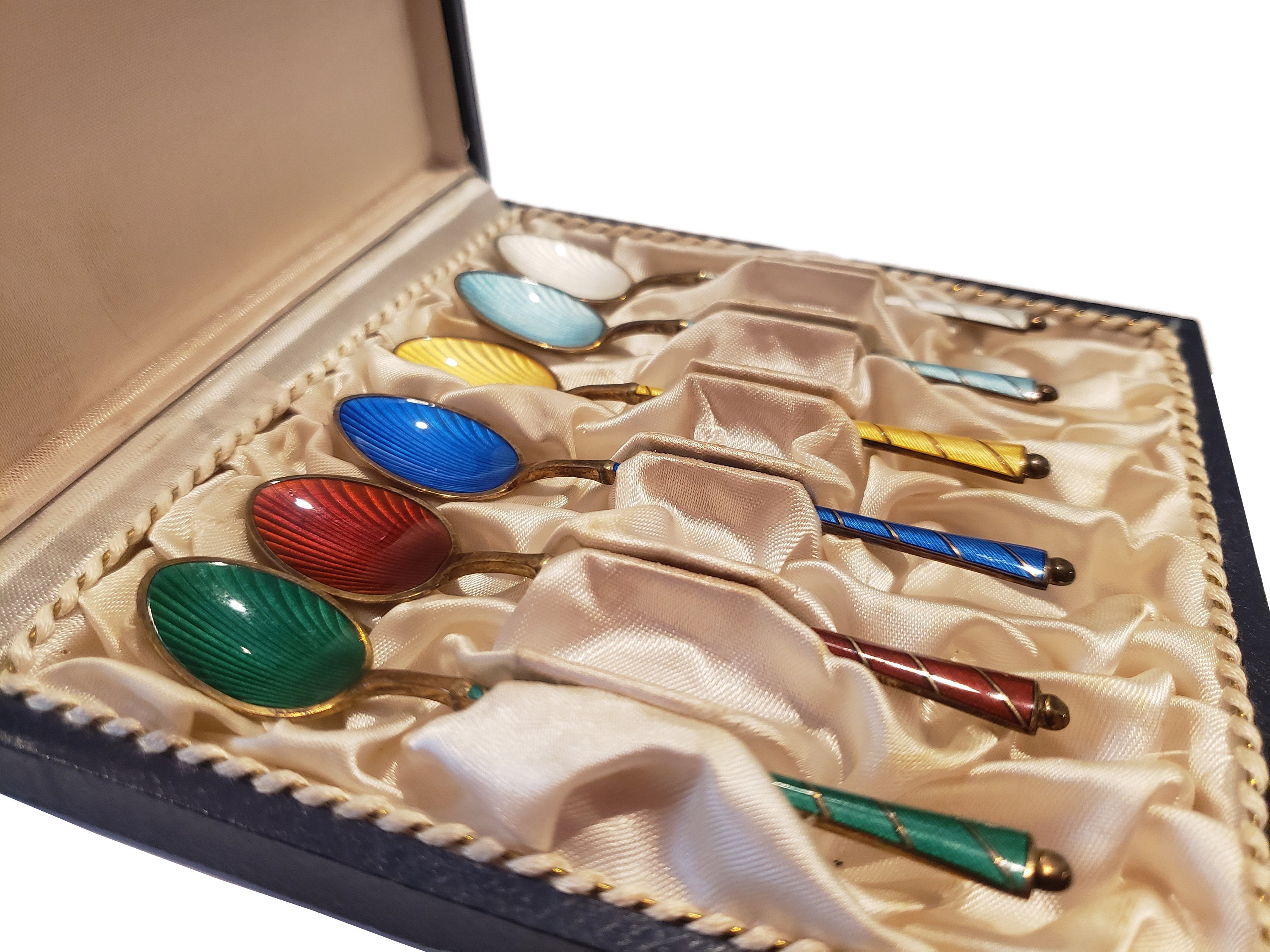 アンティーク Ela デンマーク スターリングシルバー エナメル デミタス