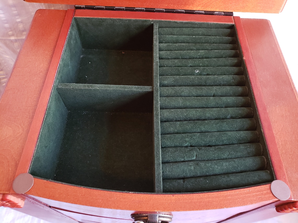 Wooden Standalone Jewelry Armoire With Drawers Cubbies Etsy