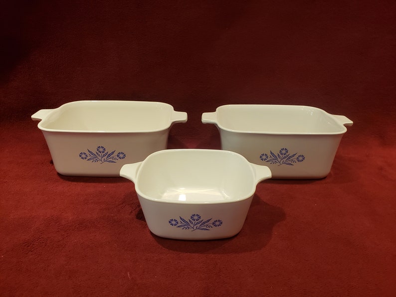 Vintage Corning Ware Rare Blue Cornflower Casserole Dish Set of 3 Etsy