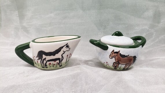 15 Piece Collection of Horse Décor – Mini Tea Set – Hand
