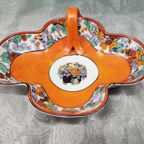 PROV SAXE E.S. Germany – Hand Painted Orange Bowl with Shaped Body and Single Handle