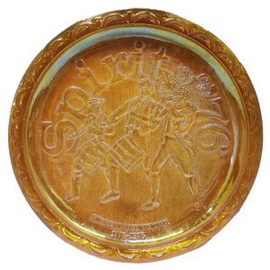 Plato de cristal de carnaval vintage: Decoración del Bicentenario del 76