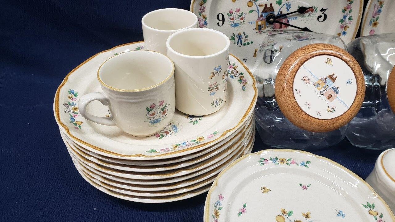International Tableworks Heartland Dishes 7774 Farm Themed Plates, Mugs, Cups, Serving Platters