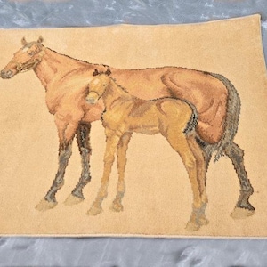 Happiness Karastan Loomed Rug – Thoroughbreds Pattern – 2607 – 100% Cotton Rug – Wall Tapestry – Made in the USA