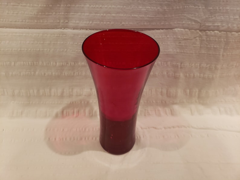 Tall Red Glass Flower Vase Spring Vase Spring Bouqet Beautiful Vase