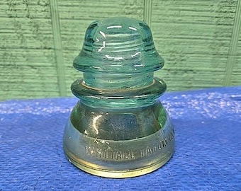 Aislador de vidrio verde vintage Whitall Tatum, artículo de colección.