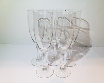 Juego de 5 copas de champán: copas sencillas de cristal transparente para brunch