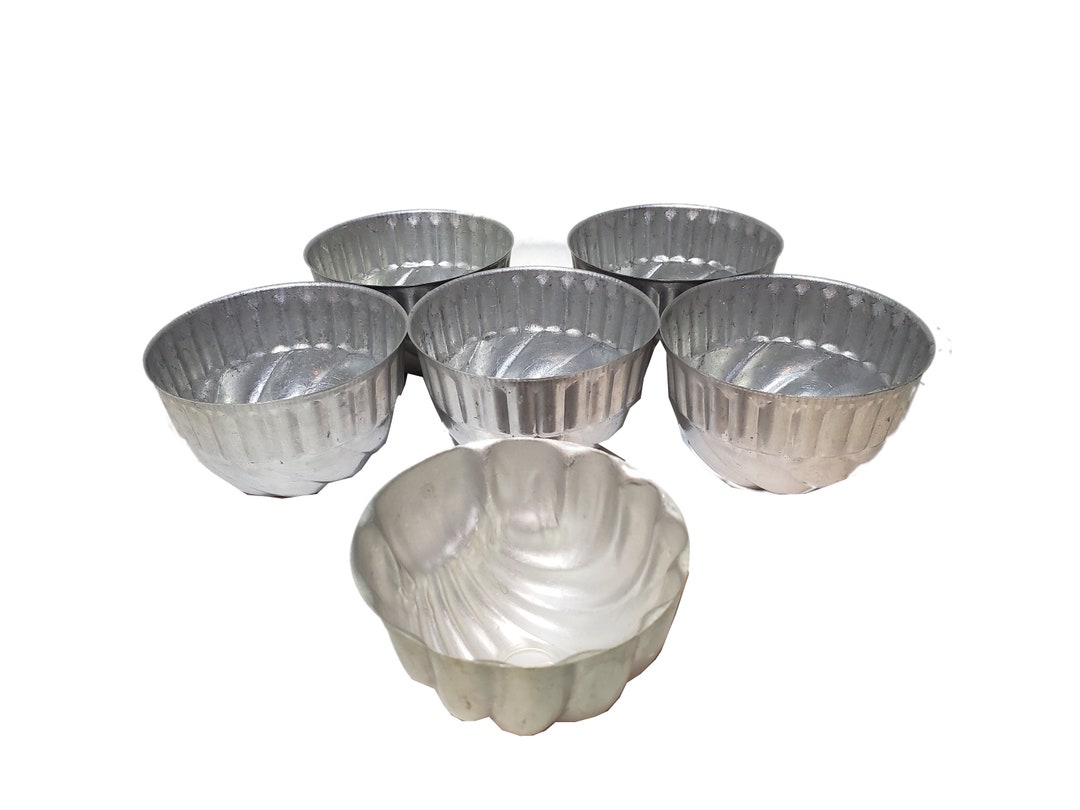 Set of 6 Jello Mold Cups Metal Tins Cupcake Tins Kitchen Tools