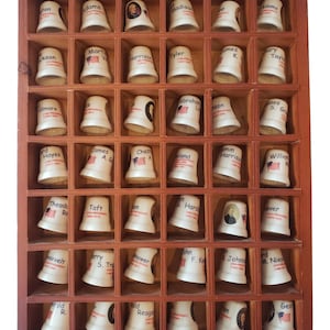 Wooden Collection Shelf Retro Thimble Display Shadow Box Glass Covered  Storage Shelf Small Thimble Collection Display Rack Farmhouse Decor -   Finland