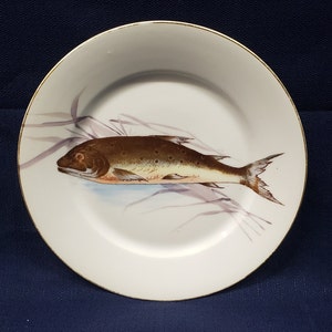 ヴィンテージ カールスバッド プレート – 魚のデザインが施されたオーストリアから輸入 – ヴィンテージ カールスバッド フィッシュ プレート デコレーション