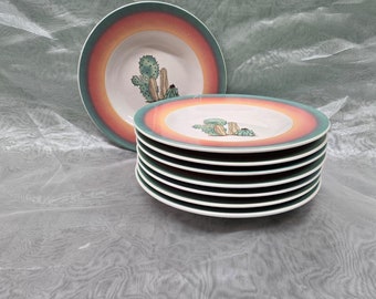 Vintage Meiwa Southwest Cactus Dinnerware: Place Setting - Main Image