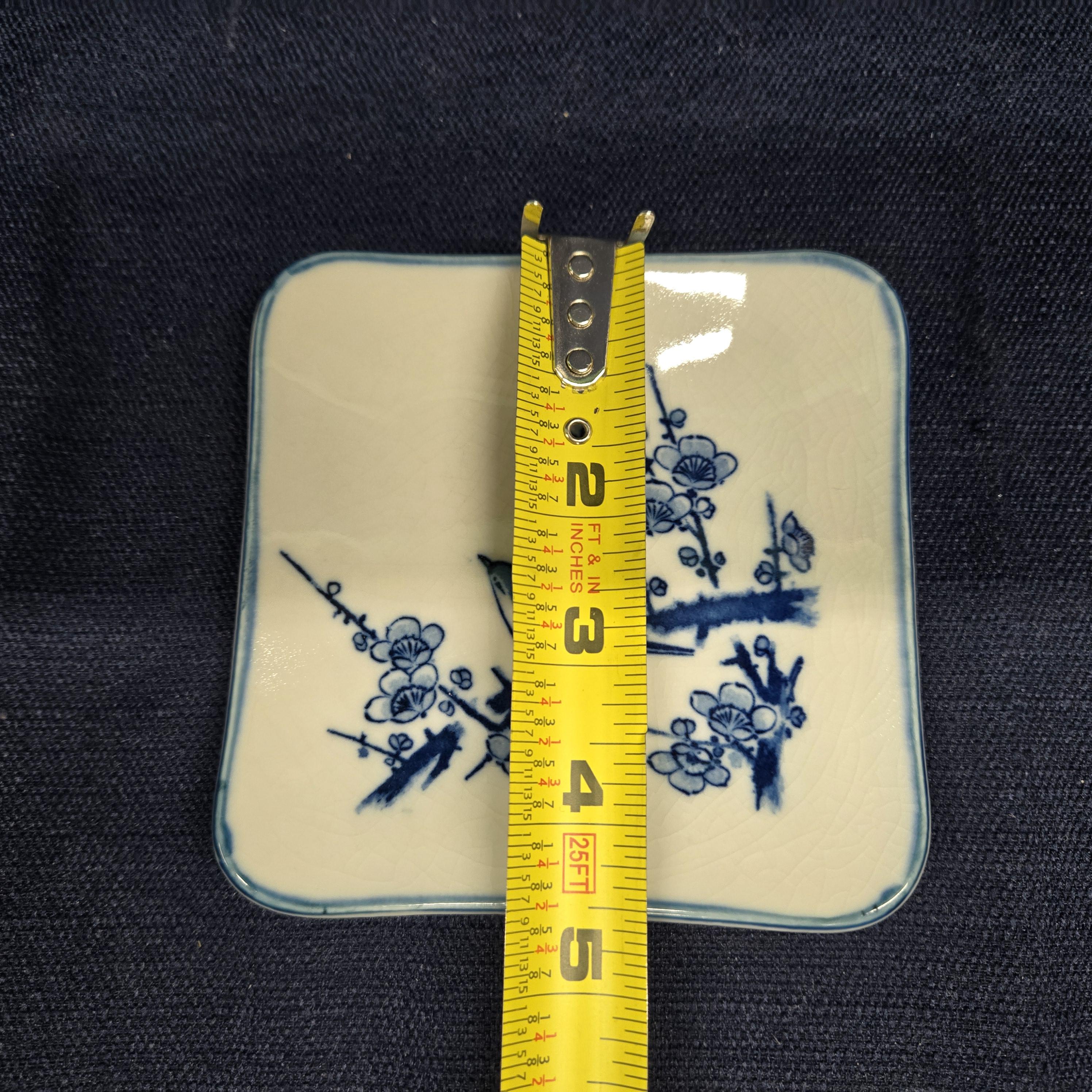 ヴィンテージの青と白の鳥の皿：陶器製8枚セット - Etsy 日本