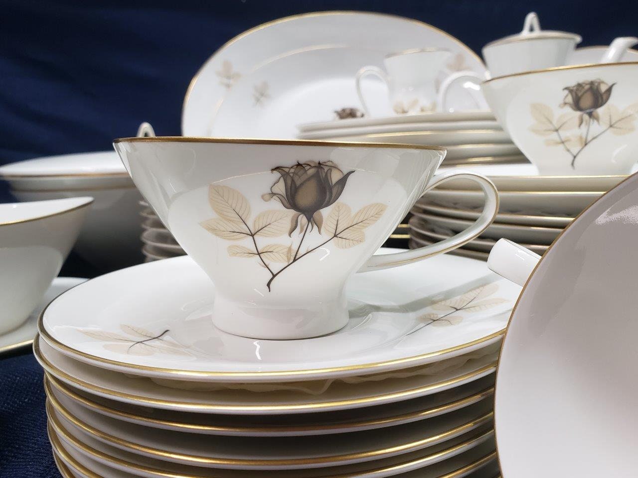 Vintage 1950s Black Rose – Shadow Rose - Rosenthal 82 Piece China