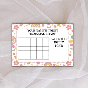 Editable Toilet Training Chart for Kids – Printable Potty Reward Tracker | Cute Boho Canva Template for Toddlers