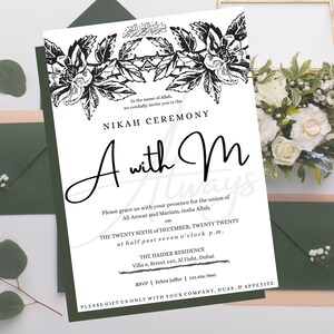 Printable Islamic/Muslim Wedding Invite | Mehndi, Nikkah, Walima | Digital Download