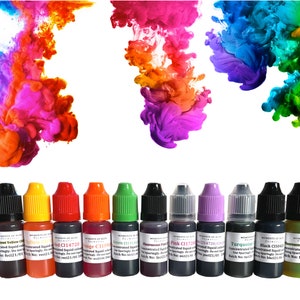 Sapone e bomba da bagno Cosmetici Acqua solubile coloranti coloranti coloranti - Altamente concentrato 13 colori tra cui scegliere 10 - 100ml