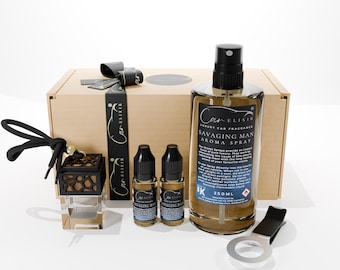 Car Elixir Luxury Car Air Freshener Diffuser Gift Set For Him / Her | 5 Piece | Air Diffuser Perfume Scent Air Purifier Car Accessories