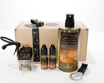 Luxury 5 Piece Car Gift Set For Him and Her | Perfect Valentines Gift | Air Freshener Diffuser Perfume Scent Purifier Car Accessories