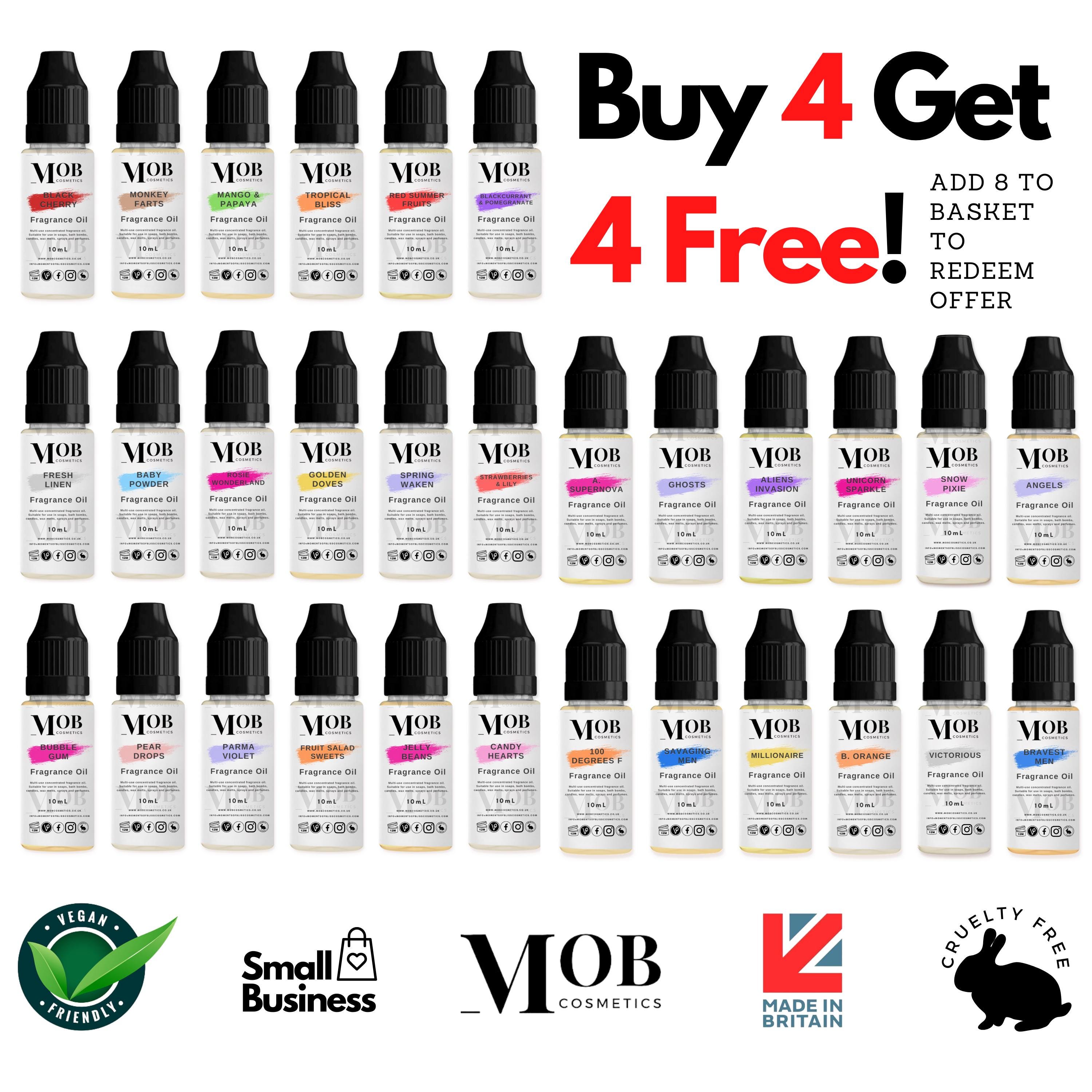 Buy 4 Get 4 Free 10ml Fragrance Oils Candle Fragrance Oil Fragrance Oils for Candle Making Soaps Diffusers Wax Melts Bath Bombs Aromatherapy