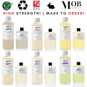 Aceite de recambio para difusor de varillas (100 ml - 500 ml) - Más de 100 aromas de lujo y diseño - Vegano, sin crueldad animal, difusores fabricados en el Reino Unido