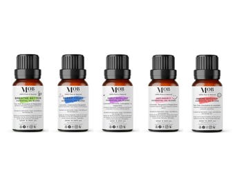 5 x 10ml Essential Oil Blends Starter Set | Aromatherapy Oils for Diffusers Fragrance Oils for Candle Making Wax Melts Soaps Scent Oils