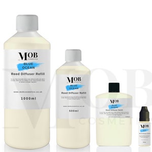 Blue Ocean Reed Diffuser-olievulling, zeer geconcentreerd! Gaat lang mee: 100 ml, 500 ml en 1 liter