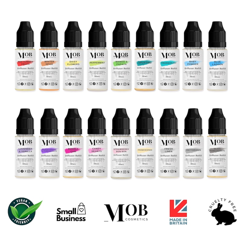 Recarga de aceite difusor de 10 ml: ¡Fragancias finas y de diseño altamente concentradas! Difusores compatibles: difusores de varillas para coches eléctricos. imagen 1