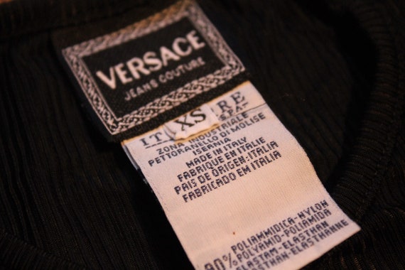 Vintage Versace Jeans Couture Black Cropped Top w… - image 9