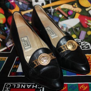 Mini Dress Dress 1990s Heels Vintage 90s Gianni Versace Black Croc