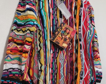 Vintage NWT Deadstock COOGI Rare Tunic Multicolor Sweater 1990s