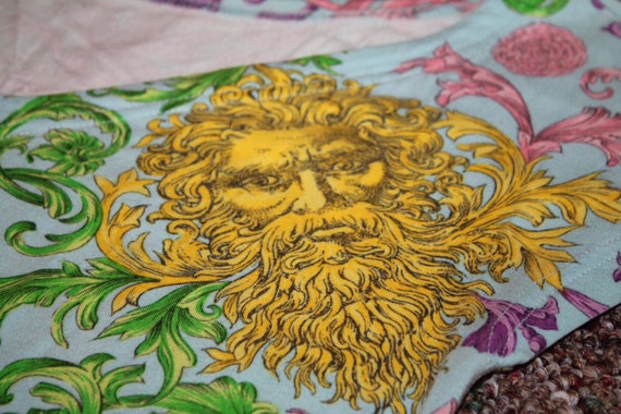 Vintage Versace Pastel Baroque Zeus Medusa Printe… - image 4