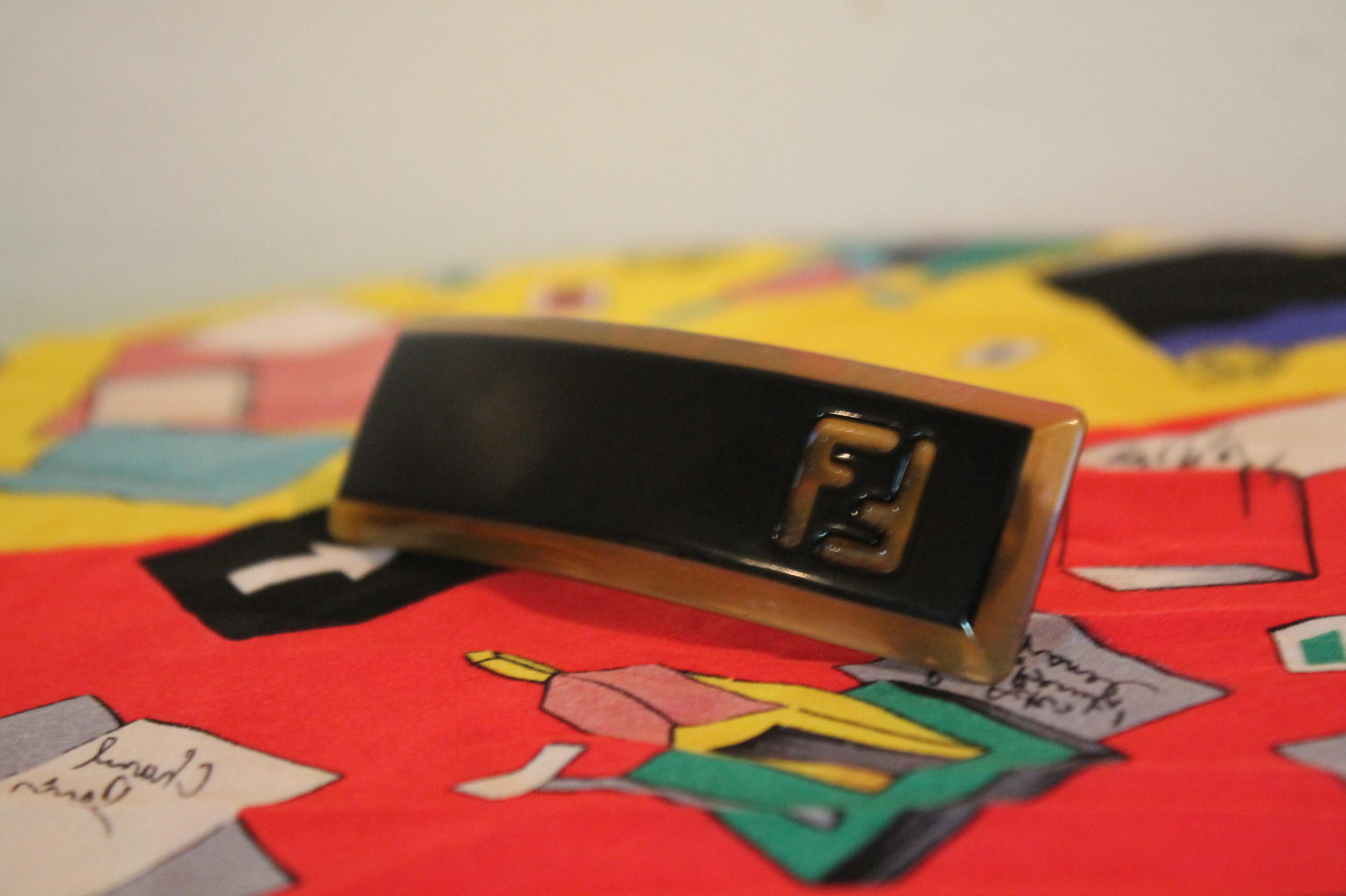 Fendi Rare Vintage Hair Barrette Clip FF Logo 90s/80s - Etsy display picture 2