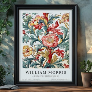 William Morris Print, Botanical Prints, Flowers Print wall art, William Morris Flowers, Floral Print, Flower wall art, William Morris Gift