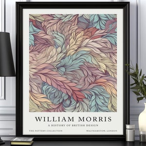 William Morris Prints, Pastel Pattern Print, William Morris Wall Art, Vintage Print, Exhibition Poster, Floral Prints, Botanical Prints