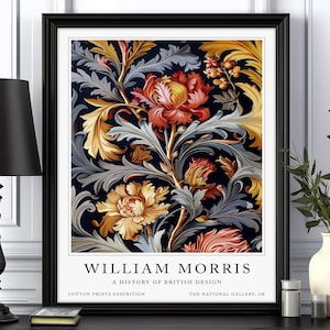 William Morris Print, Flower Print, Art Nouveau Print, Floral Artwork, William Morris Gift, Exhibition Print, William Morris Decor, Wall art