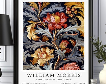 William Morris Print, Flower Print, Art Nouveau Print, Floral Artwork, William Morris Gift, Exhibition Print, William Morris Decor, Wall art
