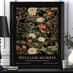 William Morris print, Textile Print, Gift for her, Wall art, Vintage Print, William Morris poster, Exhibition Print, Bird artwork