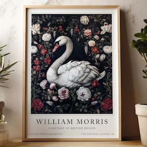 William Morris Swan, William Morris print, Textile Print, Gift for her, Wall art,Vintage Print, Swan wall art, Exhibition Print,Morris print
