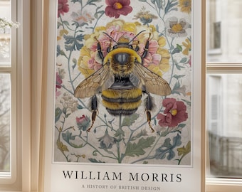William Morris Prints, William Morris Gift idea, Bee Print, Bee Artwork, Botanical Artwork, Morris Poster, William Morris poster, Exhibition