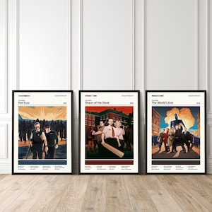 La trilogie Cornetto, Hot Fuzz, La fin du monde, Shaun of the dead, Nick Frost, Simon Pegg, Edgar Wright, Affiche de film Minimal, Affiche de film