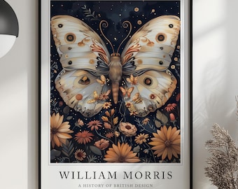William Morris Art, Butterfly Print, Home decor, Wall art, Gift for her, William Morris Print, Morris Poster, Vintage Print, Wall Decor