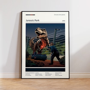 Cartaz do filme Jurassic Park, Impressão de cartaz de filme, Presente para ela, Presente para ele, Cartaz de dinossauro, T-rex, Cartaz do parque jurássico, Presente para ele