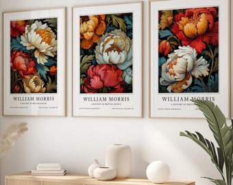Stampe di William Morris, set di tre stampe, set di stampe floreali, decorazioni floreali, stampe Art Nouveau, poster di Morris, arte di William Morris, idea regalo