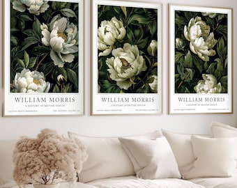 William Morris Prints, Floral Prints, William Morris Posters set, Set of three prints, William Morris Gift idea, Exhibition Prints, Wall Art